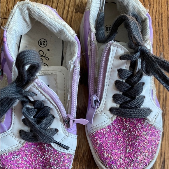 Pink and purple Lola and the Boys glitter Star sneakers, size 11C. Good cond. - Picture 6 of 16